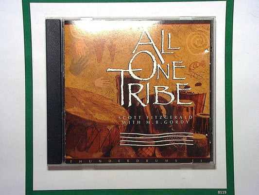 Scott Fitzgerald, M B Gordy, All One Tribe, CD, Mint condition, Bookandbeat.com, World music, Collaborative album, Fusion, Eclectic sound, Percussion, Tribal rhythms, Global beats, International music, Cultural fusion, Unique sound, Experimental, Instrumental, Contemporary world music, Musical journey, Rhythmic exploration,