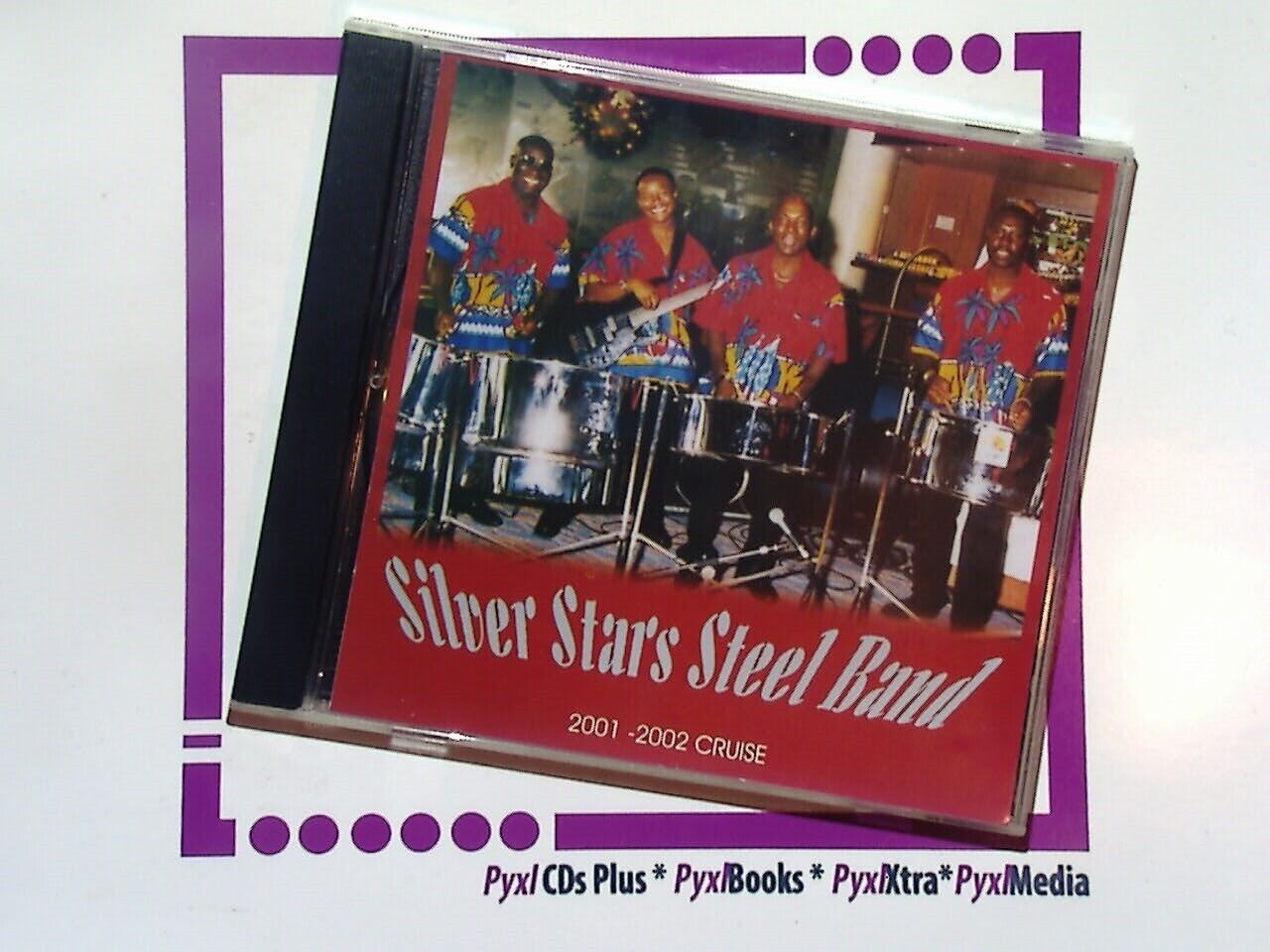 bookandbeat.com, CD, Silver Stars Steel Band, Caribbean Cruise, 2001 Live, steel drum music, Caribbean rhythms, live performance, tropical sounds, island music, steel pan, Caribbean cruise, live concert, steel band, calypso, reggae, soca, island vibes, tropical getaway, Caribbean culture, live music event, festive atmosphere, beach music, rhythmic beats