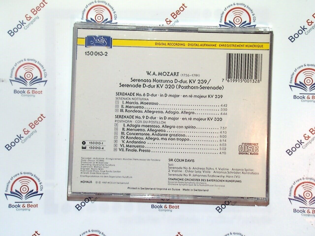 bookandbeat.com, CD, classical music, Sir Colin Davis, Mozart, Posthorn Serenade, KW 320, KW 239, orchestral music, symphonic works, classical conductor, chamber music, musical masterpiece, live recording, 18th century music, acclaimed conductor, concert performance, classical collection, elegant melodies, classical repertoire, music appreciation,