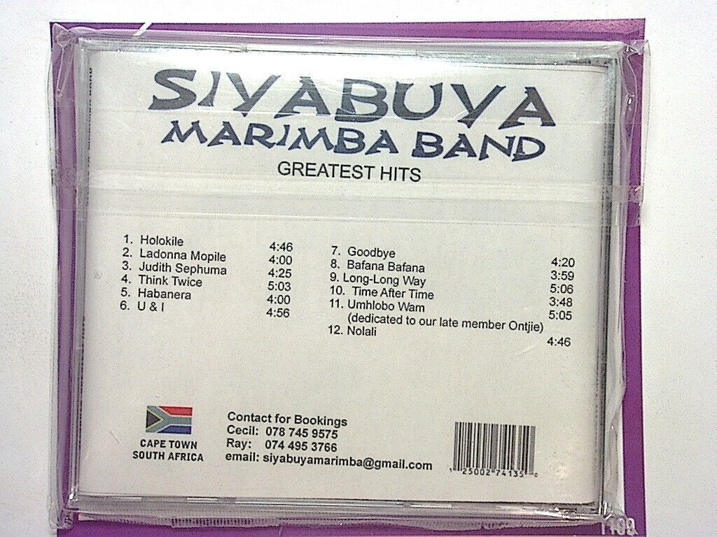 Siyabuya Marimba Band, marimba music, African music, world music, traditional instruments, upbeat rhythms, percussion, greatest hits, energetic music, cultural heritage, South African music, dance music, vibrant sounds, folk music, Siyabuya, tribal beats, rhythmic melodies, global sounds, uplifting, bookandbeat.com.