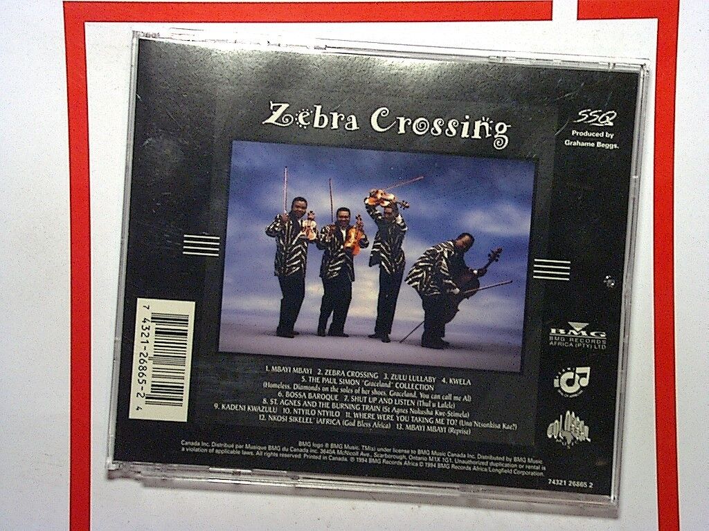 Soweto String Quartet, Zebra Crossing, African classical fusion, South African music, string quartet, world music, instrumental, cultural fusion, jazz influences, traditional meets modern, uplifting melodies, rich harmonies, classical crossover, iconic album, bookandbeat.com,