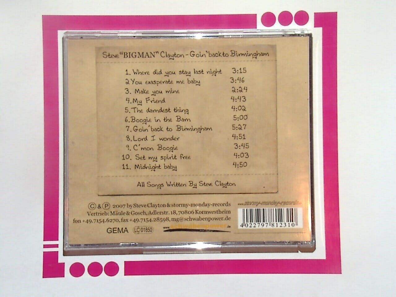 bookandbeat.com, CD, Steve Clayton, Going Back to Birmingham, blues, roots music, acoustic, soulful, storytelling.