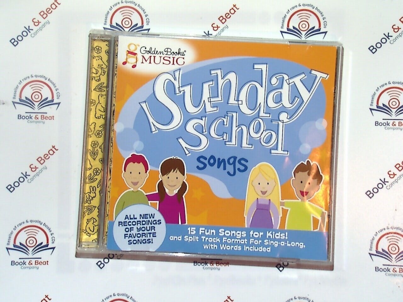 bookandbeat.com, CD, Sunday School Songs, Golden Books Music, split track, children’s music, Christian songs, faith-based, kids worship, sing-along, Bible songs, religious education, family-friendly, teaching tools, inspirational, praise, worship collection, Sunday school, devotional songs, spiritual music