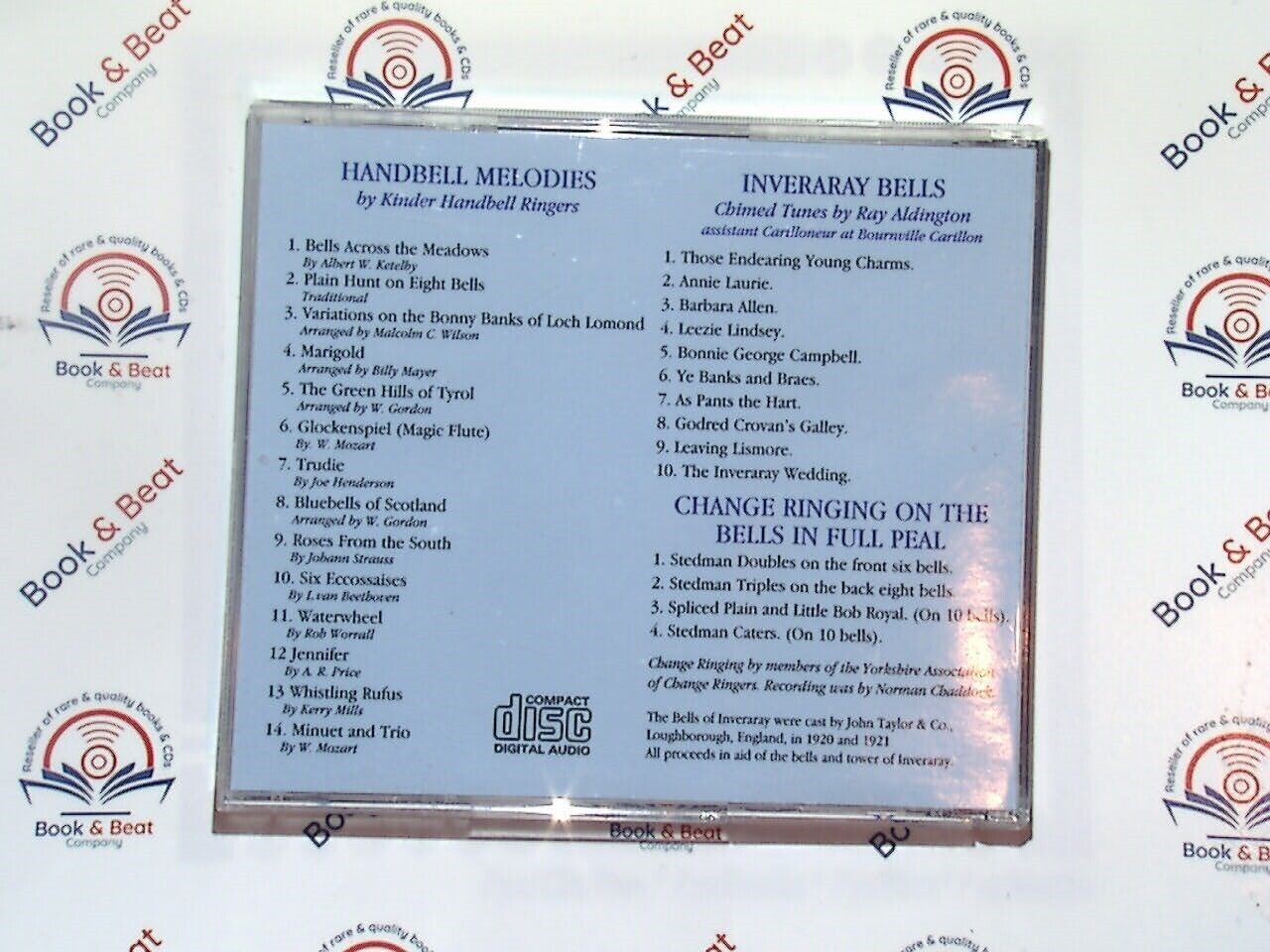 bookandbeat.com, CD, Kinder Handbell Ringers, New Mills, Inveraray Bells, handbell music, instrumental, chimes, traditional music, community music, bell ringing, unique sounds, choir bells, relaxing music, holiday music, acoustic, spiritual, uplifting, soothing sounds, rare music