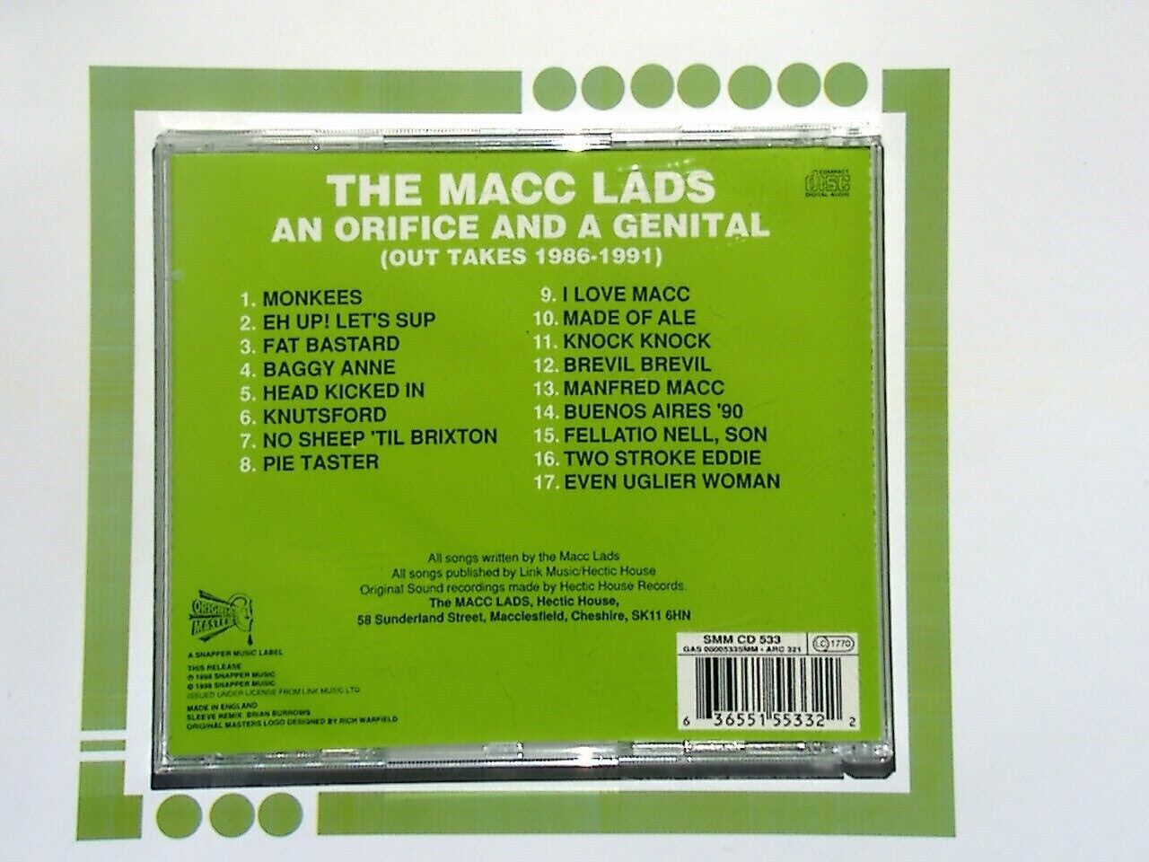 The Macc Lads, An Orifice And A Genital, Punk Rock, Comedy Rock, British Punk, Satirical Lyrics, Crude Humor, 80s Punk, Offensive Comedy, Controversial Music, British Band, Underground Punk, Provocative Lyrics, Alternative Rock, Hardcore Punk, Rebel Music, Punk Satire, UK Punk Scene, Punk Anthems, Bookandbeat.com,