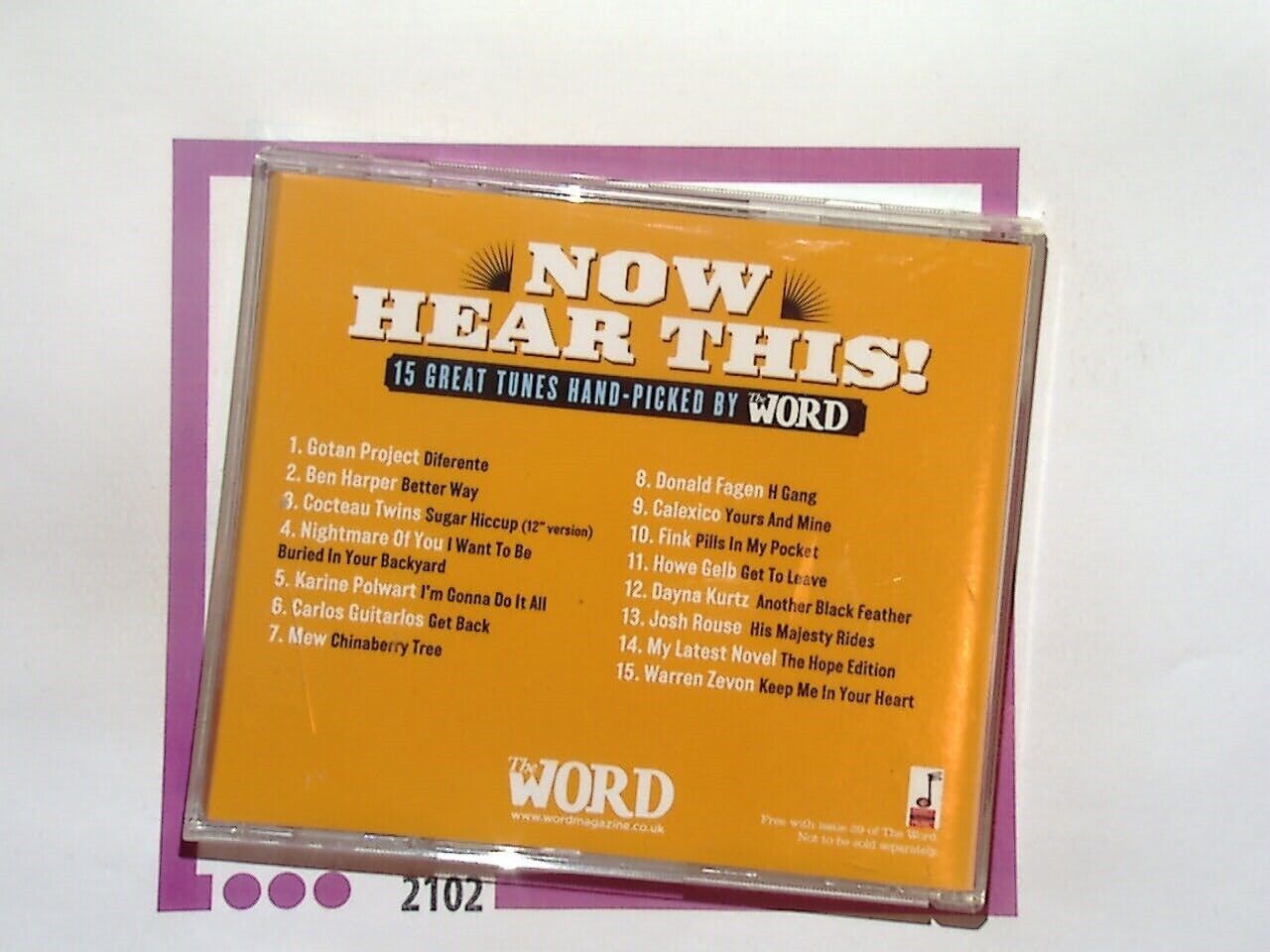 bookandbeat.com, The Word Magazine, Now Hear This!, compilation album, various artists, music sampler, diverse genres, indie music, rock, pop, folk, alternative, curated collection, music discovery, magazine compilation, new sounds, must-hear tracks, iconic selections, music enthusiasts, collector's item, exclusive tracks, playlist inspiration, modern music trends,