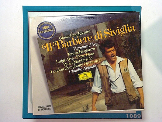 Rossini album, Il Barbiere di Siviglia, classical music, opera CD, bookandbeat.com, DG The Originals, classical opera, Rossini opera, famous opera, The Barber of Seville, Italian opera, opera classics, symphonic music, orchestral opera, 19th century music, vocal performance, Rossini compositions, operatic arias, classical CD, timeless opera,