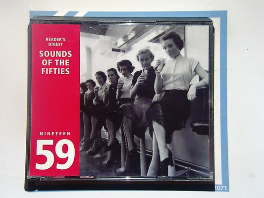 Sounds of the Fifties, Various artists, 1959 music, CD, Reader's Digest, Bookandbeat.com, 50s hits, Rock 'n' roll, Vintage pop, Retro music, Golden oldies, Timeless classics, Doo-wop, Early rock, 1950s rock, Nostalgic, Dance music, Iconic songs, Classic anthems, 50s compilation, 1950s radio hits,