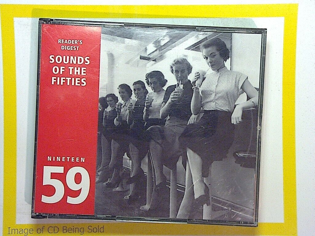 Sounds of the Fifties, Various artists, 1959 music, CD, Reader's Digest, Bookandbeat.com, 50s hits, Rock 'n' roll, Vintage pop, Retro music, Golden oldies, Timeless classics, Doo-wop, Early rock, 1950s rock, Nostalgic, Dance music, Iconic songs, Classic anthems, 50s compilation, 1950s radio hits,