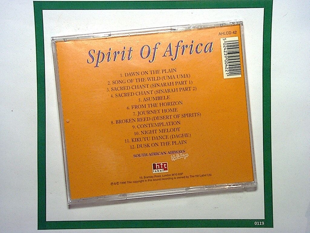 Various Artists, Spirit of Africa, African Music, World Music, Cultural Sounds, Traditional African Rhythms, Ethnic Music, Tribal Beats, Folk Music, Global Sounds, 1996 Album, Hit Label, Timeless Tunes, Collector’s Item, VGC CD, Bookandbeat.com,new CDs, used CDs, new books, used books, online music store, online bookstore, rare CDs, rare books, affordable books, affordable CDs, book lovers, music enthusiasts, collectible CDs, vintage books,DVD,