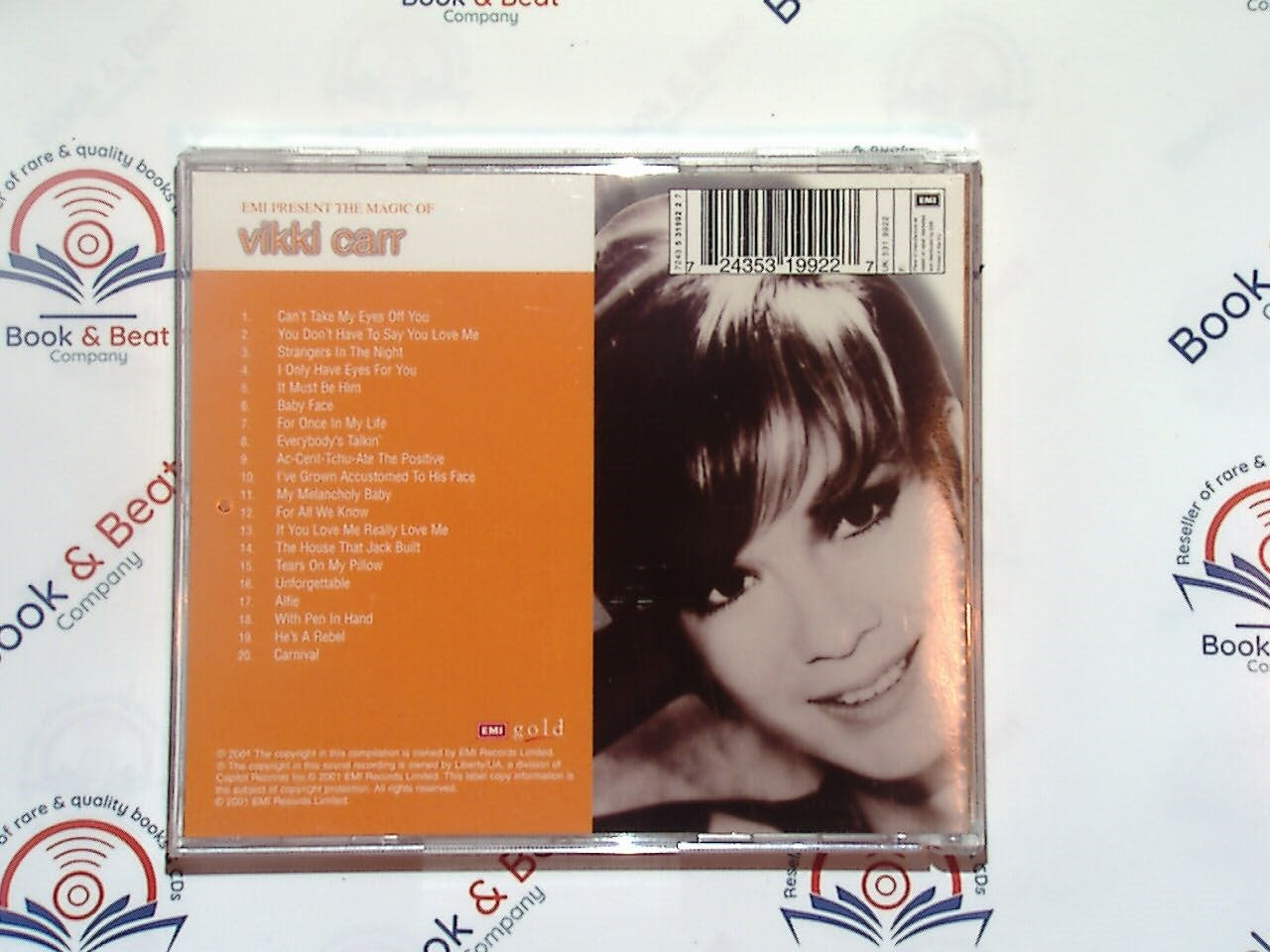 bookandbeat.com, CD, Vikki Carr, EMI Presents The Magic Of, classic hits, jazz, pop, 1960s music, soulful voice, iconic songs, romantic ballads, timeless classics, vintage sound, vocal jazz, orchestral arrangements, emotive singing, Latin influence, Grammy-nominated, nostalgic, smooth melodies, American singer, Mint condition