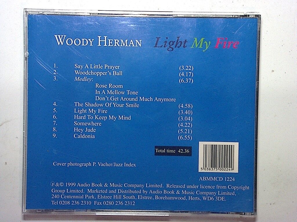 Woody Herman, Light My Fire, Jazz, Big band, CD, Swing, Bookandbeat.com, 1960s jazz, Saxophone, Classic jazz, Instrumental, Jazz fans, Big band era, Retro, Swing revival, Timeless hits, Dance music, Orchestral jazz, Jazz classics, Legendary band, Horn section,