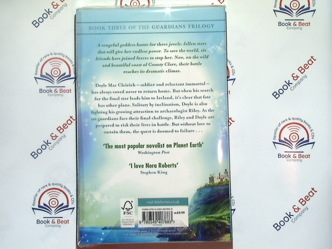 bookandbeat.com, Island of Glass, Nora Roberts, Guardians Trilogy, fantasy romance, paranormal romance, trilogy conclusion, adventure, ancient prophecy, immortals, magic, quest for stars, mythology-inspired, strong female lead, Ireland setting, friendship, courage, destiny, epic battle, romance